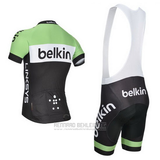 2014 Fahrradbekleidung Belkin Grun und Shwarz Trikot Kurzarm und Tragerhose - zum Schließen ins Bild klicken